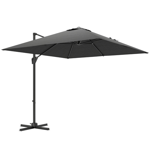 Outsunny Patio Offset Parasol Umbrella - Dark Grey