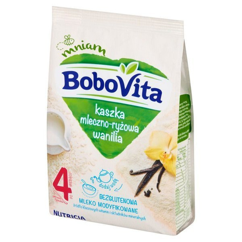 BoboVita Bezglutenowa Kaszka Mleczno Ryżowa o Smaku Wanilii po 4 Miesiącu 230g