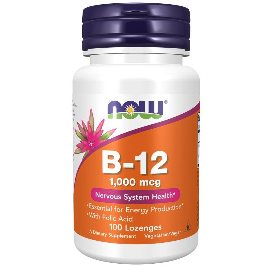 Now Foods Vitamin B-12 1000mcg Supports Cardiovascular System 100 Lozenges