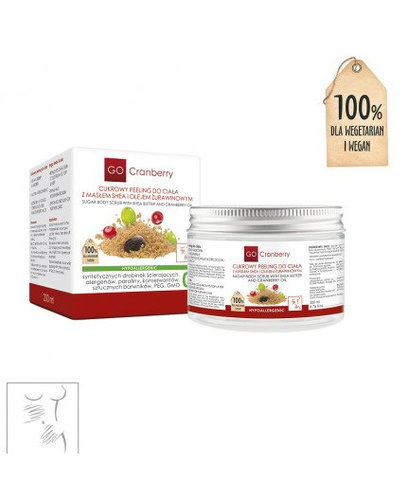 GoCranberry Cukrowy Peeling do Ciała z Masłem Shea i Olejem Żurawinowym 200 ml