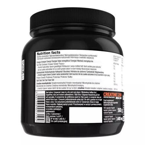 Olimp Creatine 1250 Mega Caps Creatine Monohydrate for Strength 400 Capsules