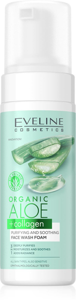 Eveline Organic Aloe + Collagen Purifying and Soothing Face Wash Foam 150ml