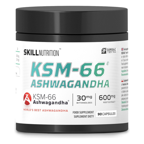 Skill Nutrition KSM-66 Ashwagandha Dietary Supplement for Stress and Relaxation 90 Vegan Capsules