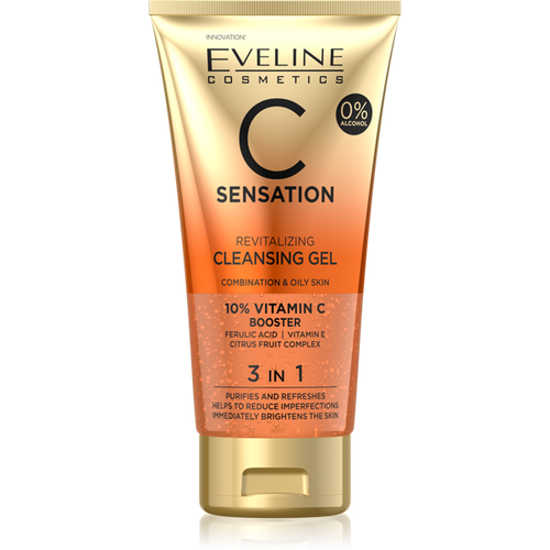 Eveline C Sensation Rewitalizujący Żel Myjący 3w1 do Cery Tłustej i Mieszanej 75ml
