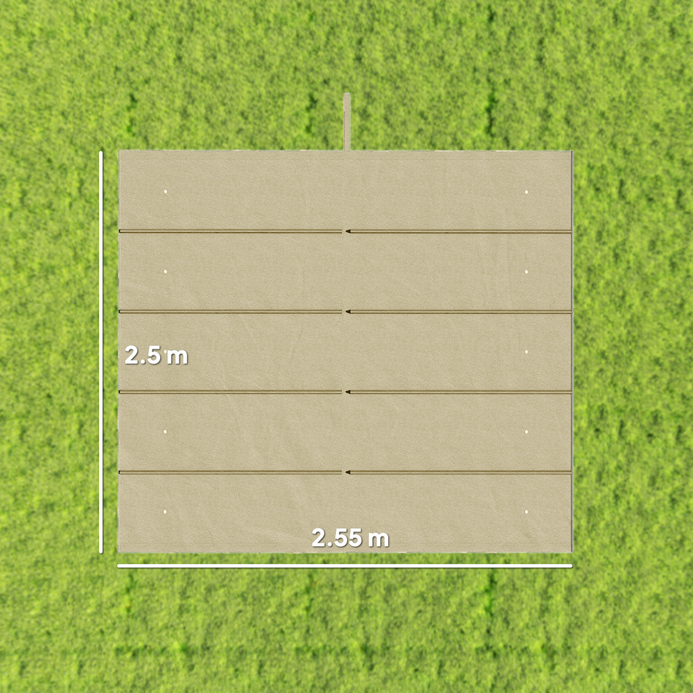 Outsunny Retractable Pergola Cover, 2.55 x 2.5 m Replacement Canopy Fabric for 3 x 3 m Frame, Roof Top Only, Beige