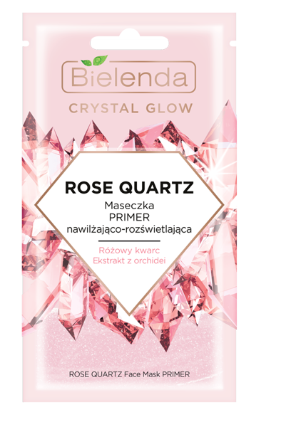 Bielenda Crystal Glow Rose Quartz Nawilżająca Rozświetlająca Maseczka Primer 8g