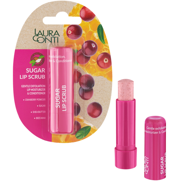 Laura Conti Lip Scrub Moisturizing Balm with Sugar and Cranberry Seed Powder 5,5g