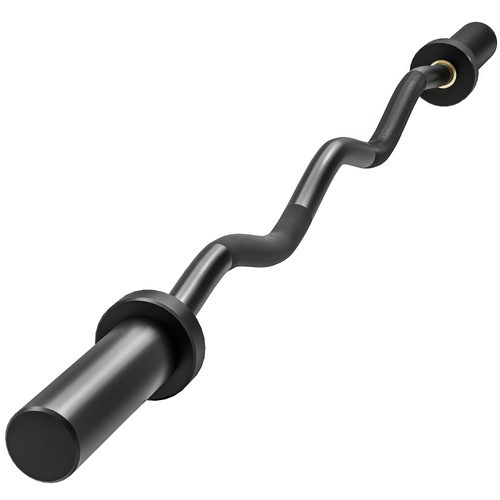 SPORTNOW 4ft Olympic EZ Curl Bar, Barbell Bar for 2" Weight Plates with Non-Slip Hand Grip 120cm