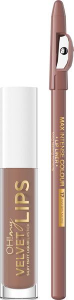 Eveline Oh My Velvet Lips Matt Pomadka w Płynie i Kredka Nr. 14 Choco Truffle 4.5ml