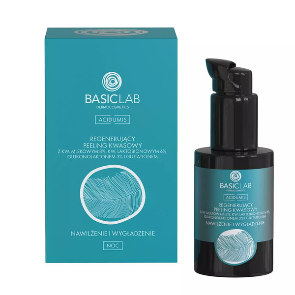 BasicLab Regenerujący Peeling Kwasowy z 8% Kwasem Mlekowym i 6% Kwasem Laktobionowym 30ml