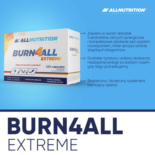 AllNutrition Burn 4 All Extreme High Thermogenesis Increasing Metabolism 120 Capsules