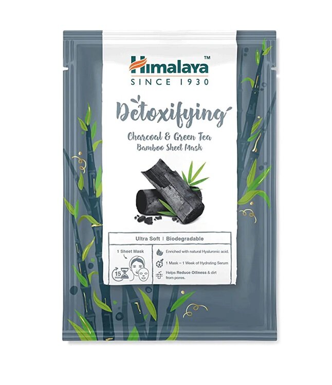 Himalaya Detoksykująca Maska do Twarzy na Tkaninie z Węglem i Zielona Herbatą 30ml