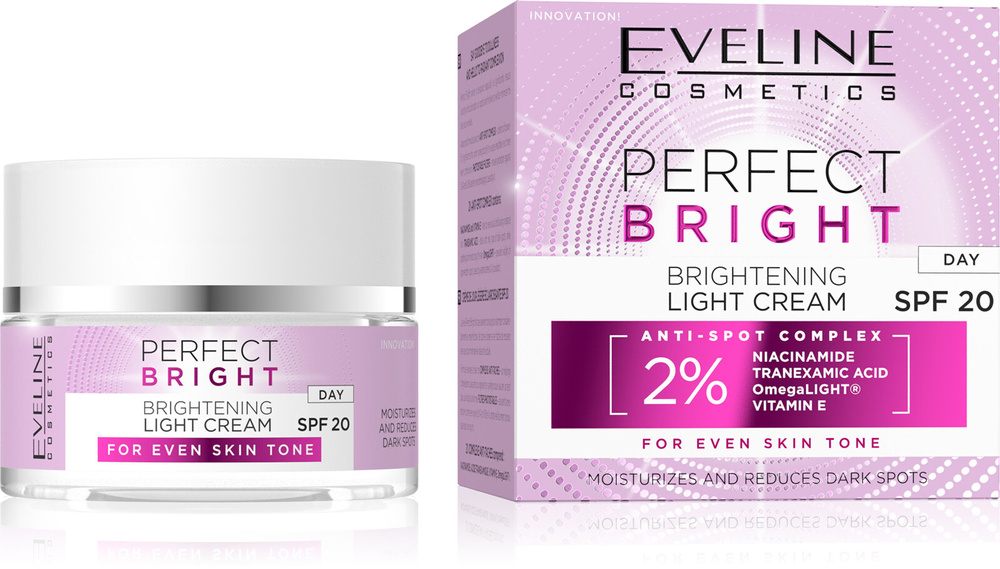 Eveline Perfect Bright Rozjaśniający Lekki Krem na Dzień SPF20 50ml