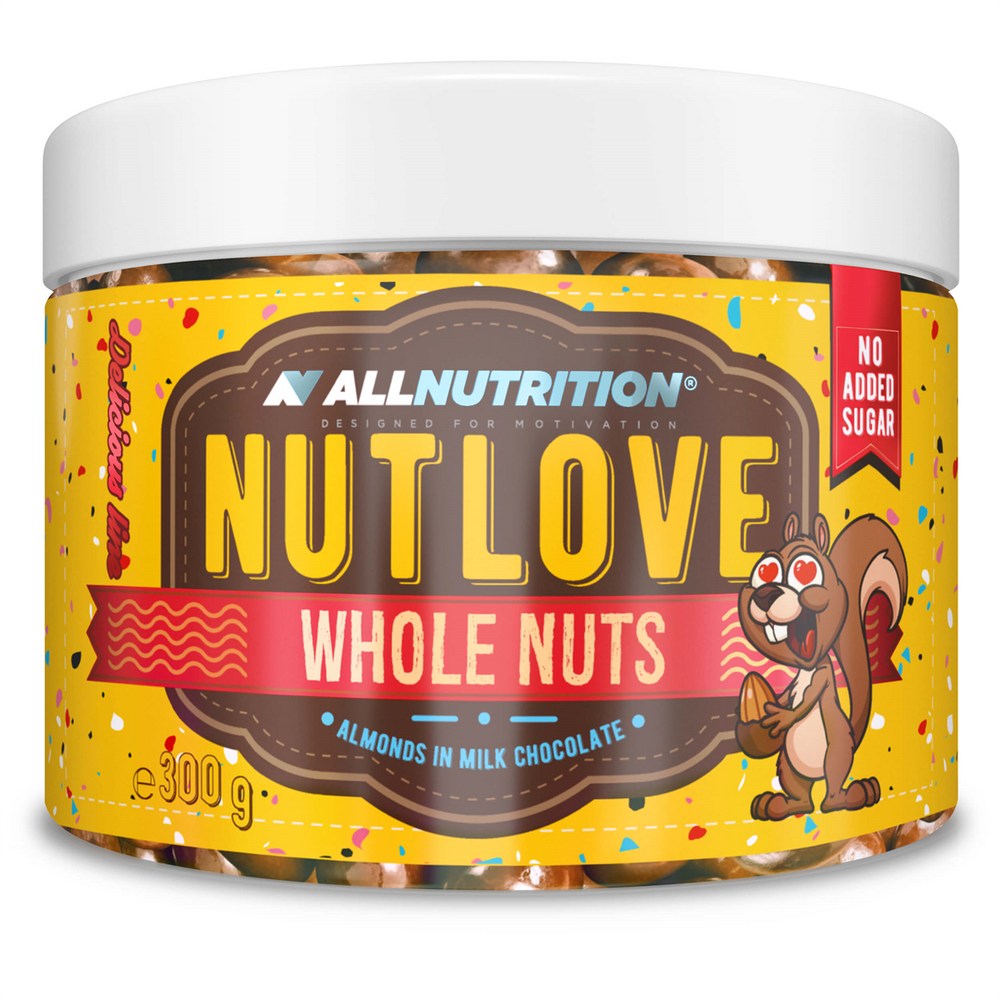 Allnutrition NutLove Whole Nuts Migdały w Mlecznej Czekoladzie bez Dodatku Cukru 300g