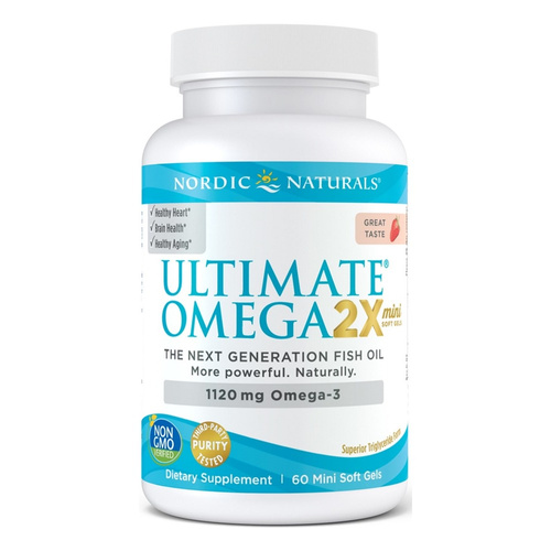Ultimate Omega 2X Mini, 1120mg Strawberry - 60 mini softgels