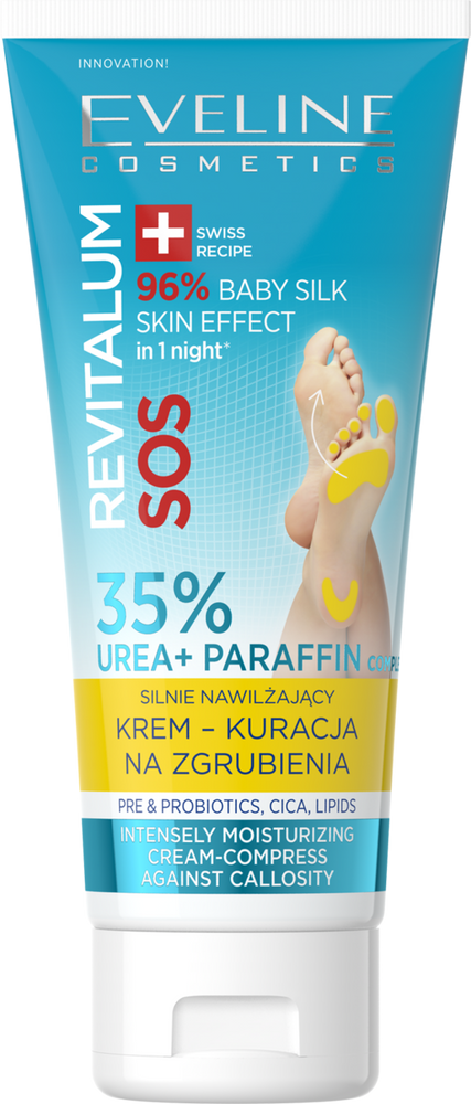 Eveline Revitalum SOS Silnie Nawilżający Krem-Kuracja na Zgrubienia 35% Urea 75ml
