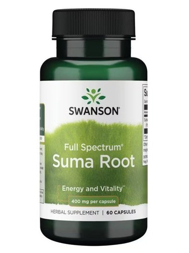 Swanson Suma Root 400mg Brazilian Ginseng for Vitality 60 Capsules