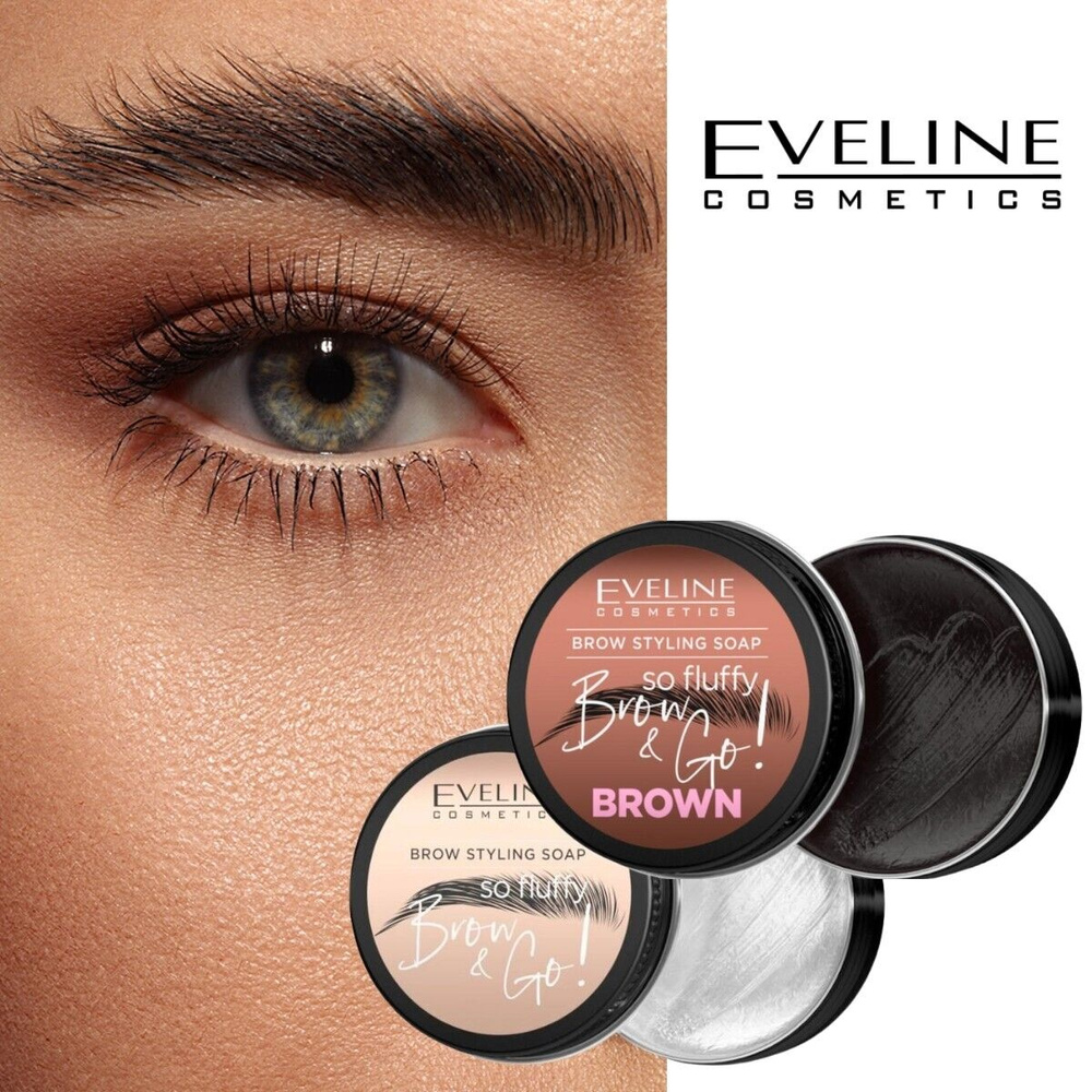 Eveline Brow & Go Gel Soap for Styling Eyebrows Natural Effect Vegan 25g