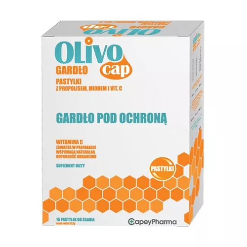 Olivo Cap Gardło Pastylki z Propolisem Miodem i Wit. C 16 Pastylek