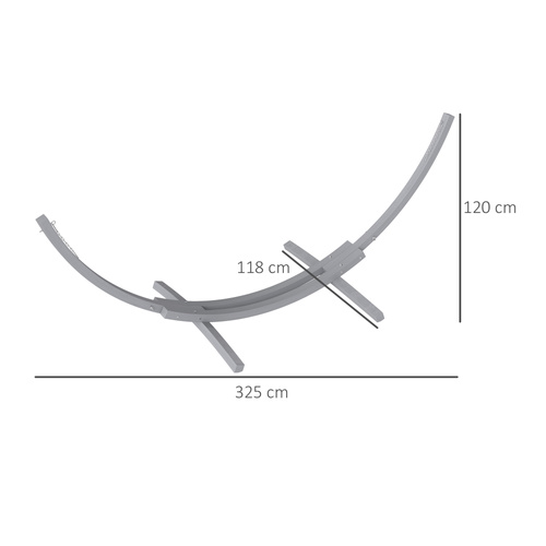 Outsunny 3.25m Wooden Hammock Stand Universal Fit Garden Picnic Camp Accessories, Grey