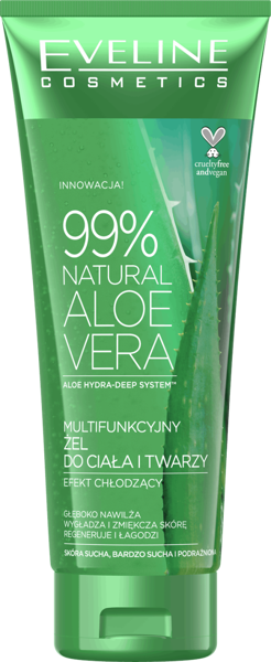 Eveline Aloe Vera Multifunkcyjny 99% Chłodzący Żel Aloesowy do Ciała i Twarzy 250ml