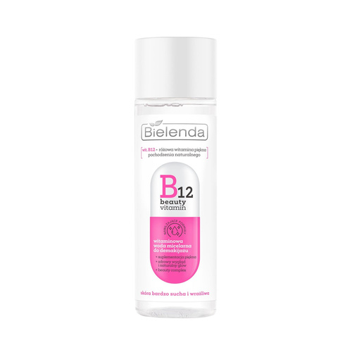 Bielenda B12 Beauty Vitamin Micellar Water Makeup Removal for Very Dry and Sensitive Skin 200ml Best Before 31.05.26