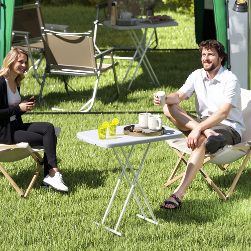 Outsunny Minimal Folding Outdoor Table - White