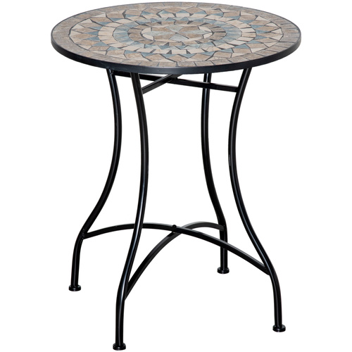 Outsunny Φ60cm Mosaic Outdoor Patio Table - Green