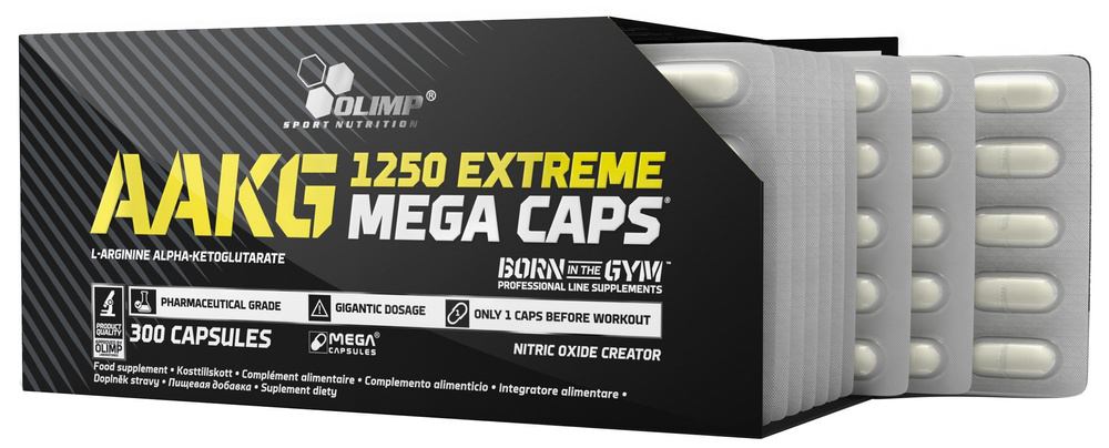 Olimp AAKG Extreme Mega Caps 1250mg Argininy na Trening 300 Kapsułek