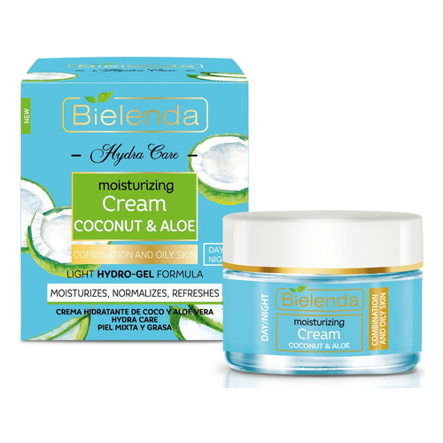 Bielenda Hydra Care Moisturizing Face Cream with Coconut and Aloe for Combination and Oily Skin 50ml