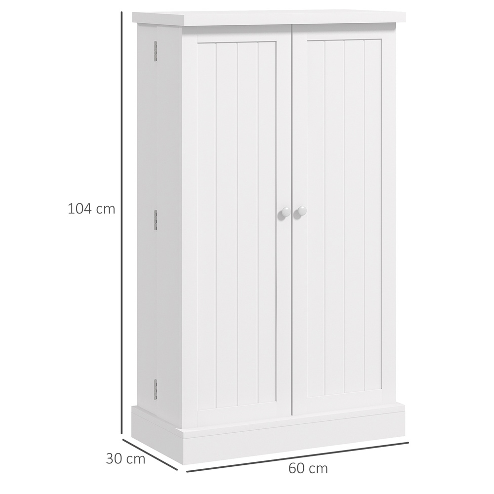 HOMCOM Kitchen Cupboard 6-tier Door Racks Freestanding Multi-Storage with Adjustable Shelves, White