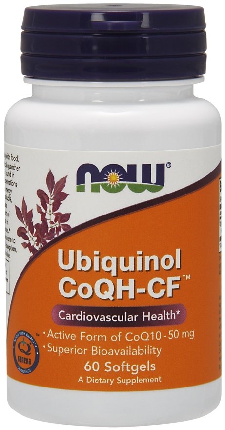 NOW Foods Ubichinol CoQH-CF 50 mg Aktywna Forma Koenzymu Q10 60 Kapsułek