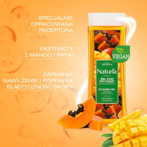 Joanna Naturia Body Mango Papaja Oczyszczający Żel pod Prysznic 300ml