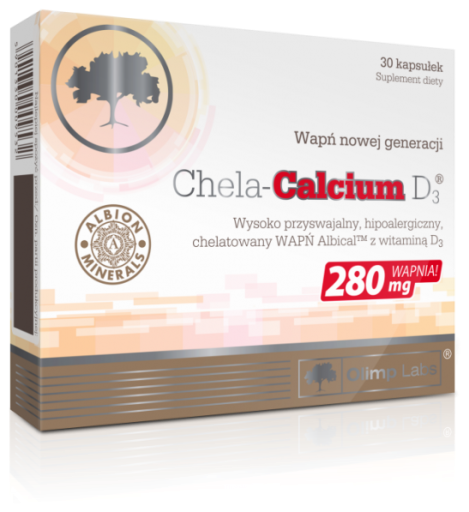 Olimp Labs Chela-Calcium D3 Calcium with Vitamin D3 for Strong Bones and Teeth 30 Capsules