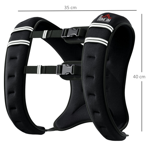 HOMCOM 5KG Weighted Vest, Running Weight Vest with Adjustable Strap, Convenient Pocket and Reflective Strips for Men and Women