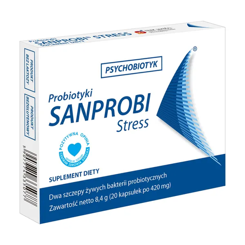Sanprobi Stress Probiotic Supporting Gut Microflora 20 Capsules