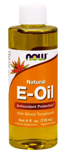 Now Foods Vitamin E Natural Liquid z Mieszanką Tokoferoli Wspiera Odporność 118ml