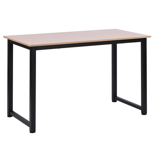 HOMCOM Computer Desk, Writing Table, 120 x 60 x 76cm Workstation for Home Office, Study with Metal Frame, Simple Assembly, Black
