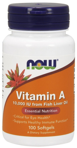 Now Foods Vitamin A 10 000 IU 100 Softgels