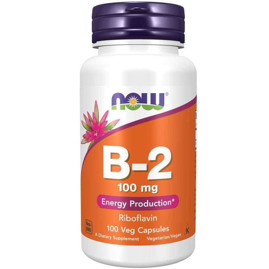 Now Foods Vitamin B-2 Riboflavin 100mg Supports Oxidation and Reduction Processes 100 Capsules