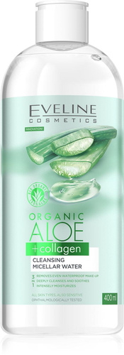 Eveline Organic Aloe + Collagen Cleansing Micellar Water for All Skin Types 400ml