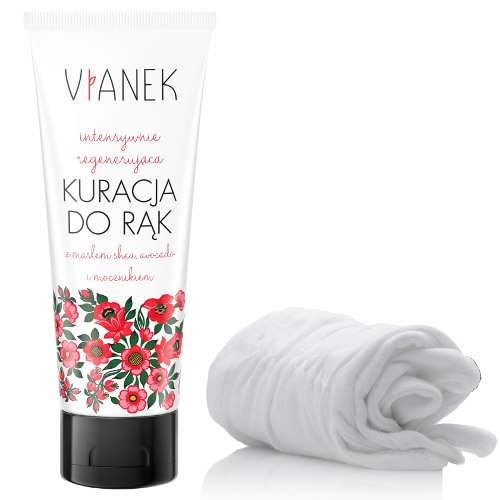 Vianek Intensywnie Regenerująca Kuracja do Rąk i Para Rękawiczek Bawełnianych 75ml