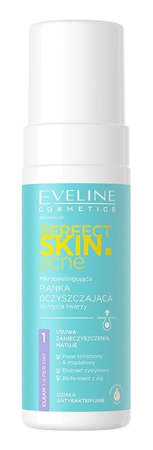 Eveline Perfect Skin Acne Micropeeling Cleansing Foam for Problematic Skin 150ml