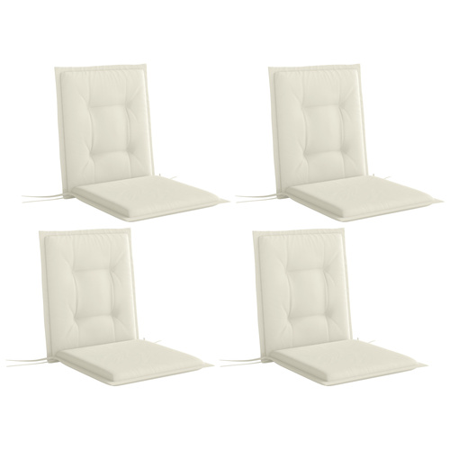 Outsunny Set of Four Padded Garden Seat Cushions - White
