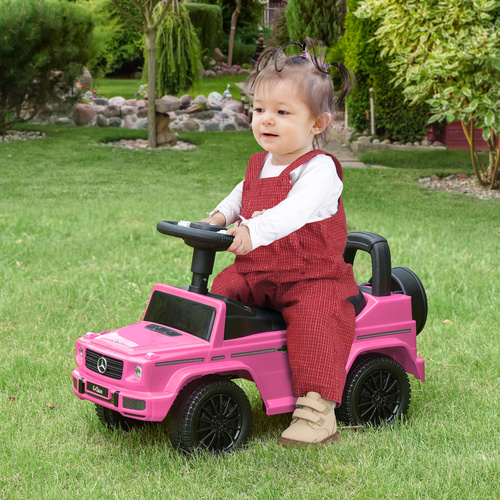 HOMCOM 3 in 1 Kids Ride On Car G350 Licensed Foot To Floor Slider Toddler Push Along NO POWER Pink 12-36 months