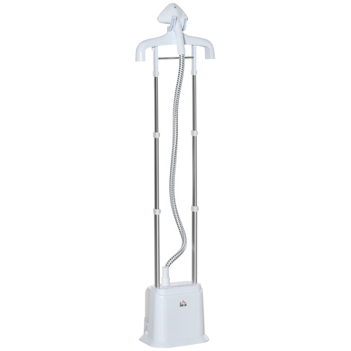 HOMCOM Upright Garment Clothes Steamer with 6 Steam Setting, 45s Fast Heat-up, 1.7L Water Tank and 35g/min steam flow, Wrinkle and Odour Remover Suitable for all Fabrics, 1960W, White