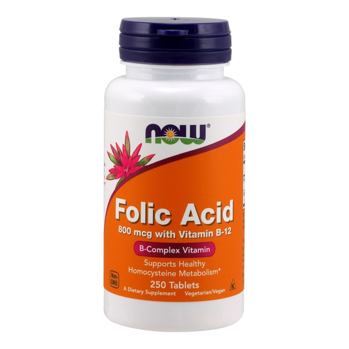 Folic Acid with Vitamin B12, 800mcg - 250 tabs