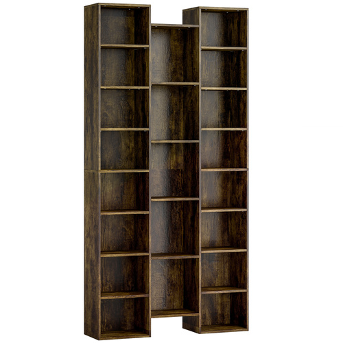 HOMCOM 21-Compartment Bookshelf - Brown