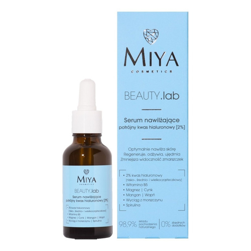Miya BEAUTY.lab Nawilżające Serum z Potrójnym Kwasem Hialuronowym 2% dla każdego Rodzaju Skóry 30ml