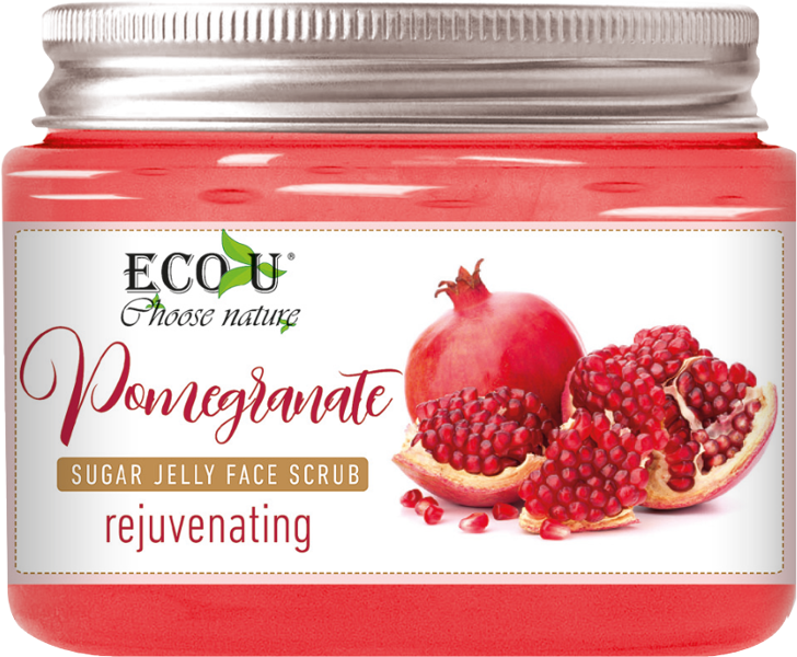 EcoU Pomegranate Sugar Jelly Face Scrub Rejuvenating 140g